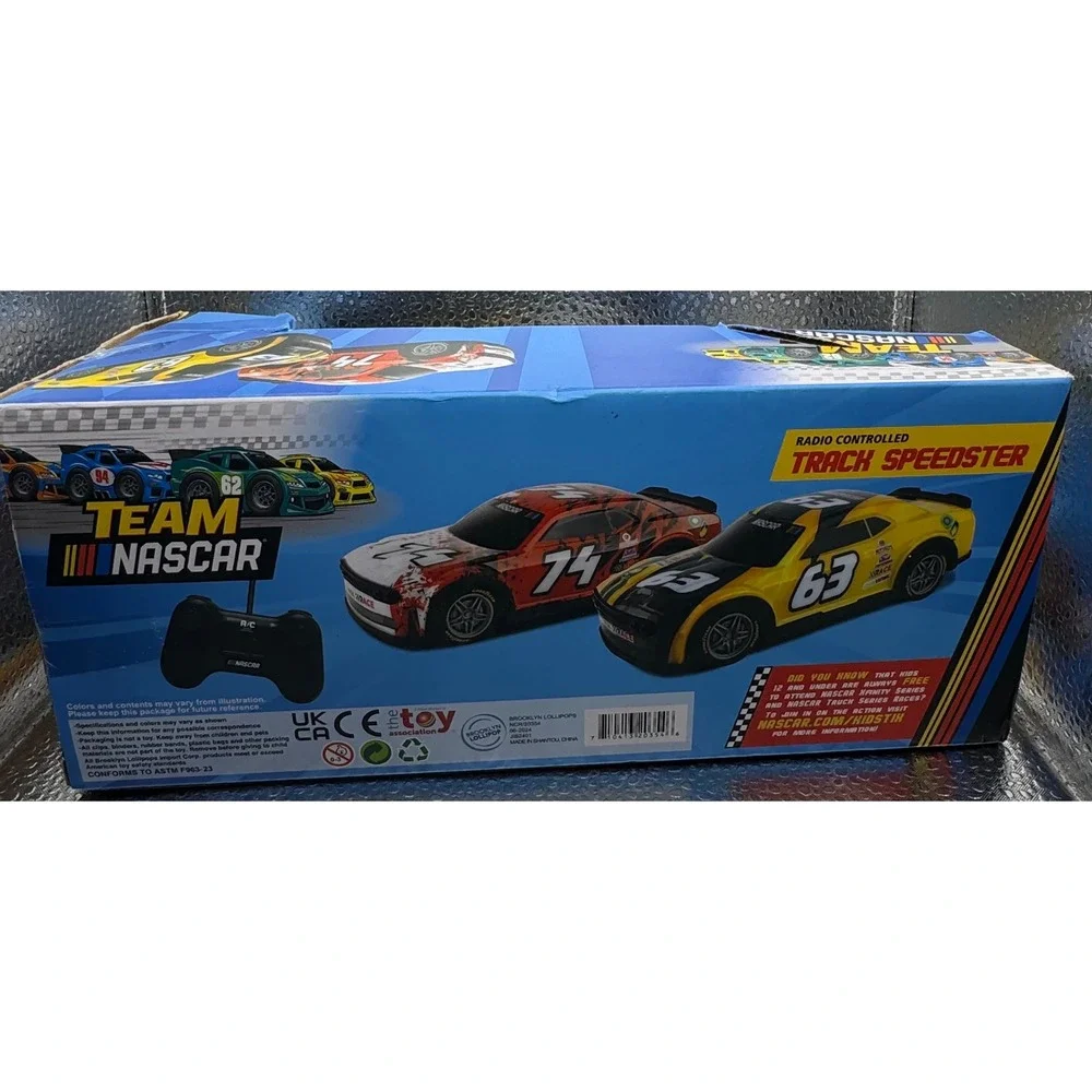 Team NASCAR RC Track Speedster Radio Control Car Yellow‎ Black #63 27MHz New